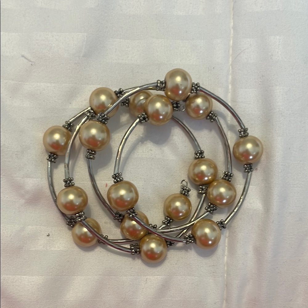 Vintage Altar'd State Cream and Silver Wrap Bracelet